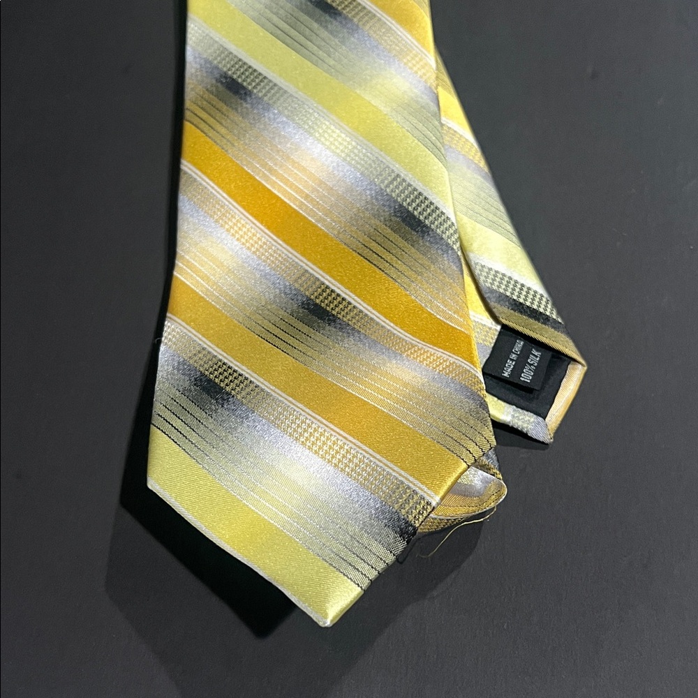 Van Heusen Yellow and Gray Striped Tie